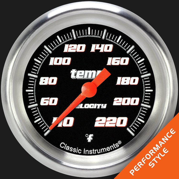 VS329BAPF Velocity Black 2 5/8in. Stock Elimin.ator Temp. Gauge