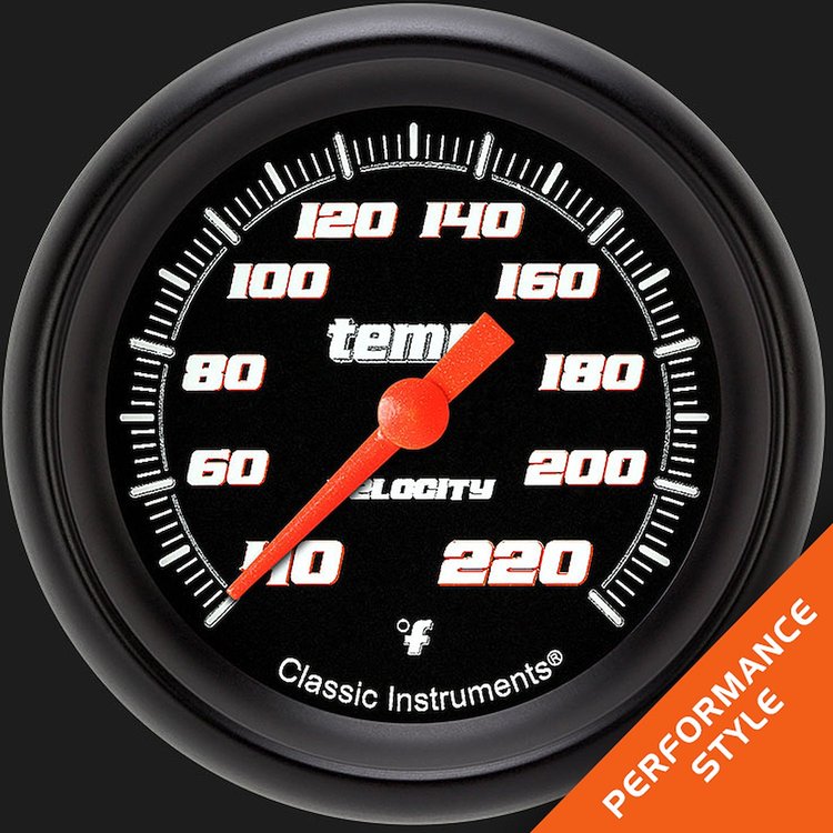 VS329BBPF Velocity Black 2 5/8in. Stock Elimin.ator Temp. Gauge
