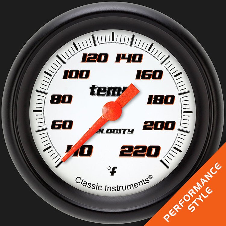 VS329WBPF Velocity White 2 5/8in. Stock Elimin.ator Temp. Gauge