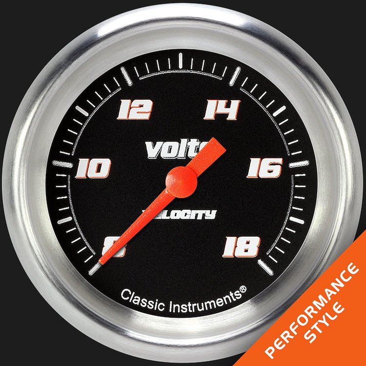 VS330BAPF Velocity Black2 5/8in. Voltage Gauge