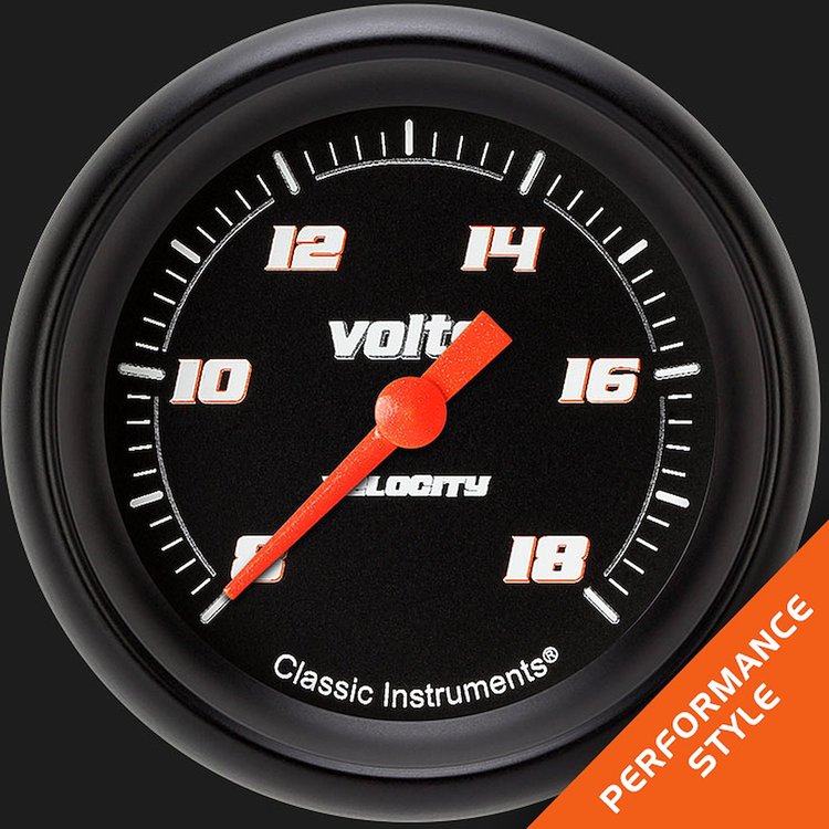 VS330BBPF Velocity Black2 5/8in. Voltage Gauge