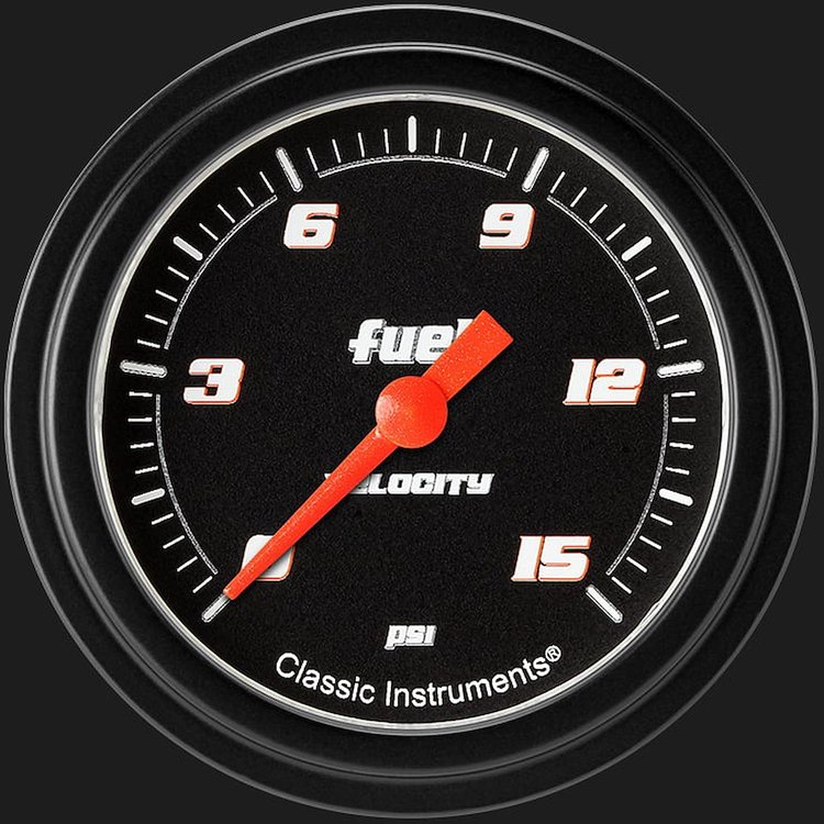 Velocity Black w/ Black Bezel 2 ? Fuel Pressure 15psi Electric Full Sweep
