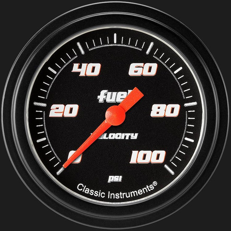 Velocity Black w/ Black Bezel 2 ? Fuel Pressure 100psi Electric Full Sweep