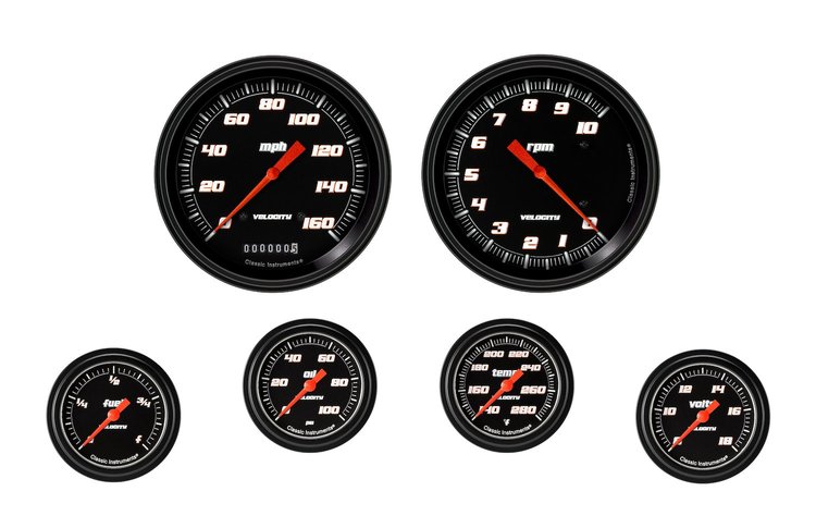 VS351BBLF Velocity Black Six Gauge Set 351