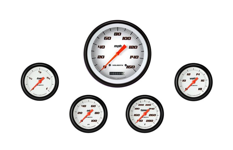 VS354WBLF Velocity White Five Gauge Set 354