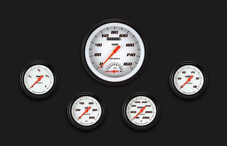 VS365WBLF Velocity White Five Gauge Set 365