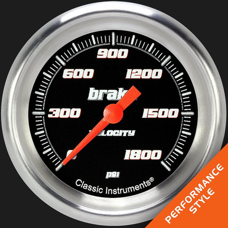 VS367BAPF Velocity Black 2 5/8in. Brake Pressure Gauge