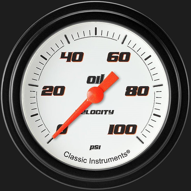 Velocity White w/ Black Bezel 2 ? Oil Press 100psi Full Sweep