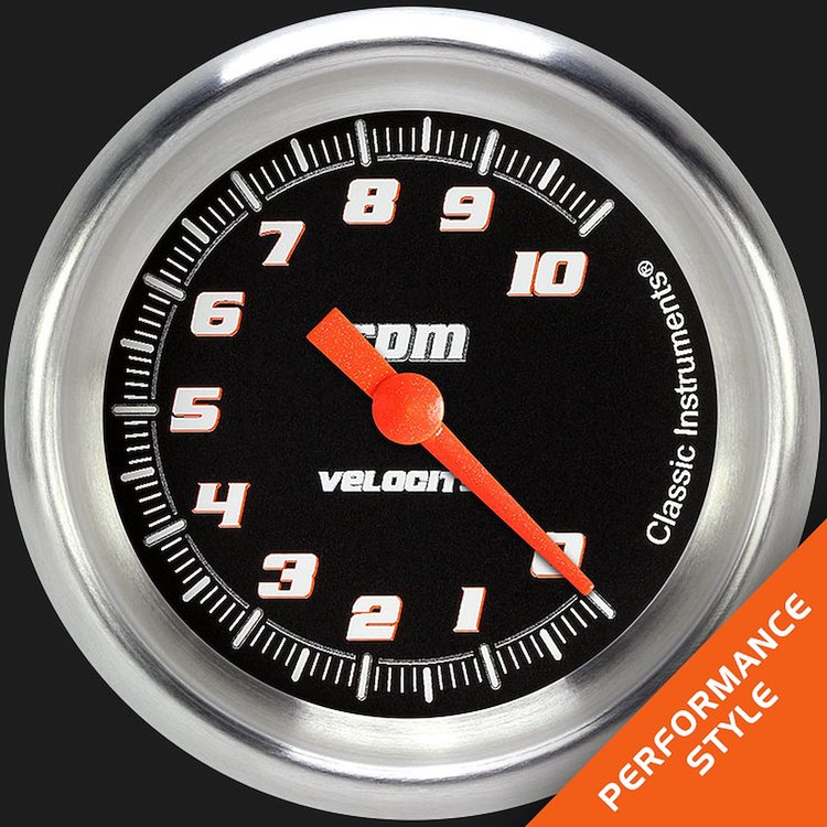 VS383BAPF Velocity Black 2 5/8in. Tachometer