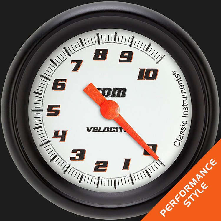 VS383WBPF Velocity White 2 5/8in. Tachometer