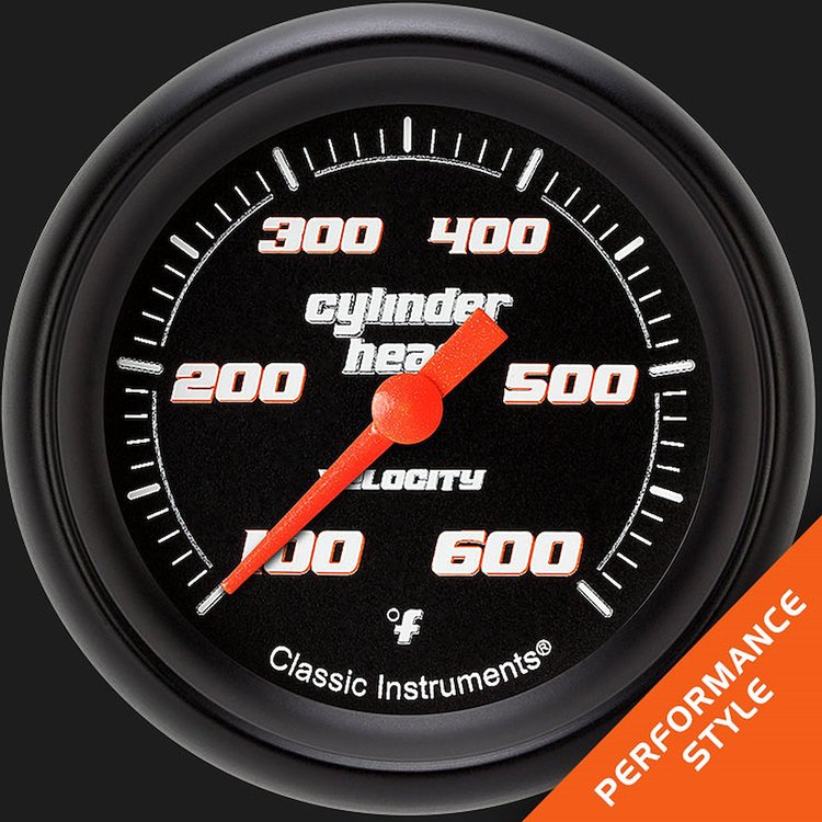 VS397BBPF Velocity Black 2 5/8in. Cylin.der Head Temp. Gauge
