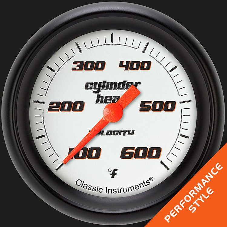 VS397WBPF Velocity White 2 5/8in. Cylin.der Head Temp. Gauge