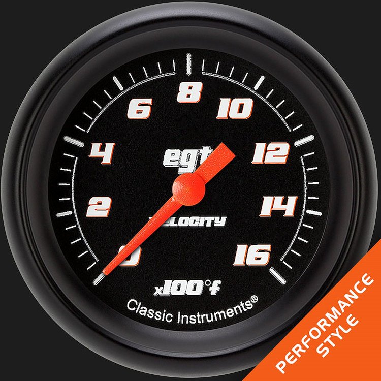 VS398BBPF Velocity Black 2 5/8in. Exhaust Gas Temp. Gauge