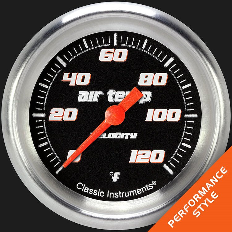 VS399BAPF Velocity Black 2 5/8in. Outside Air Temp. Gauge