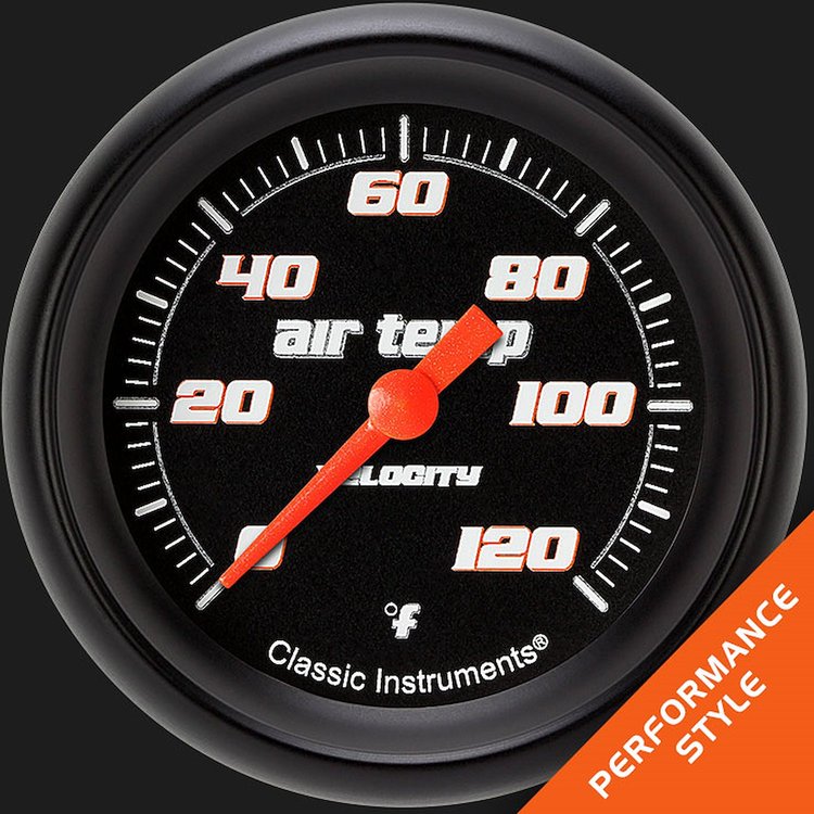 VS399BBPF Velocity Black 2 5/8in. Outside Air Temp. Gauge