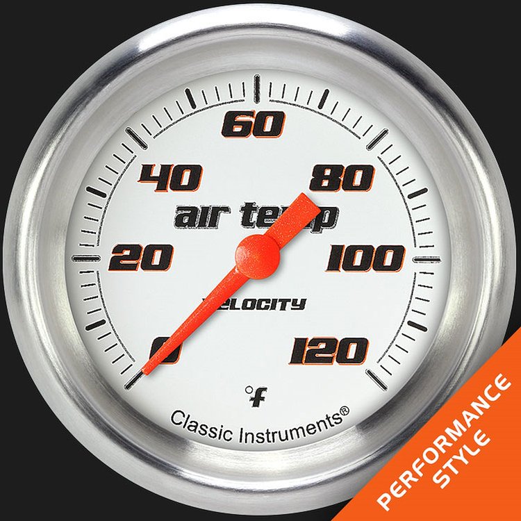 VS399WAPF Velocity White 2 5/8in. Outside Air Temp. Gauge