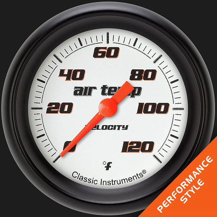 VS399WBPF Velocity White 2 5/8in. Outside Air Temp. Gauge