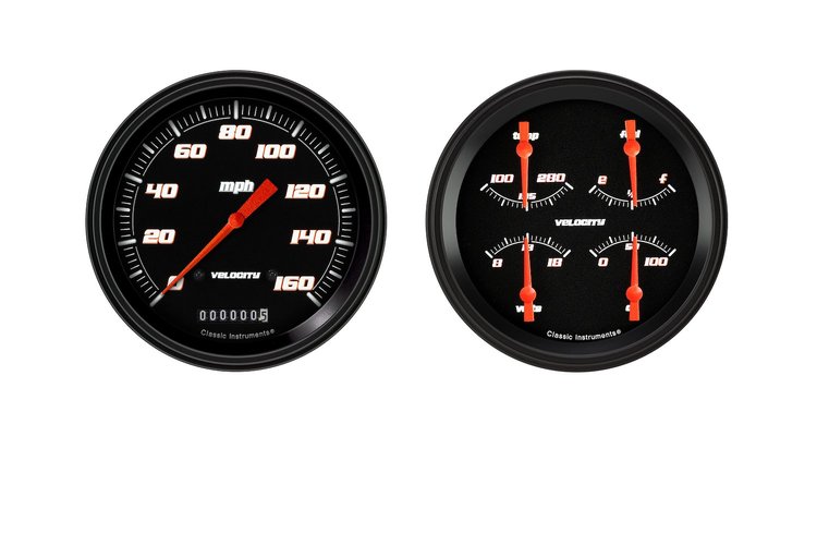 Velocity Black Series 2-Gauge Set 4-5/8" Electrical Speedometer (160 mph)