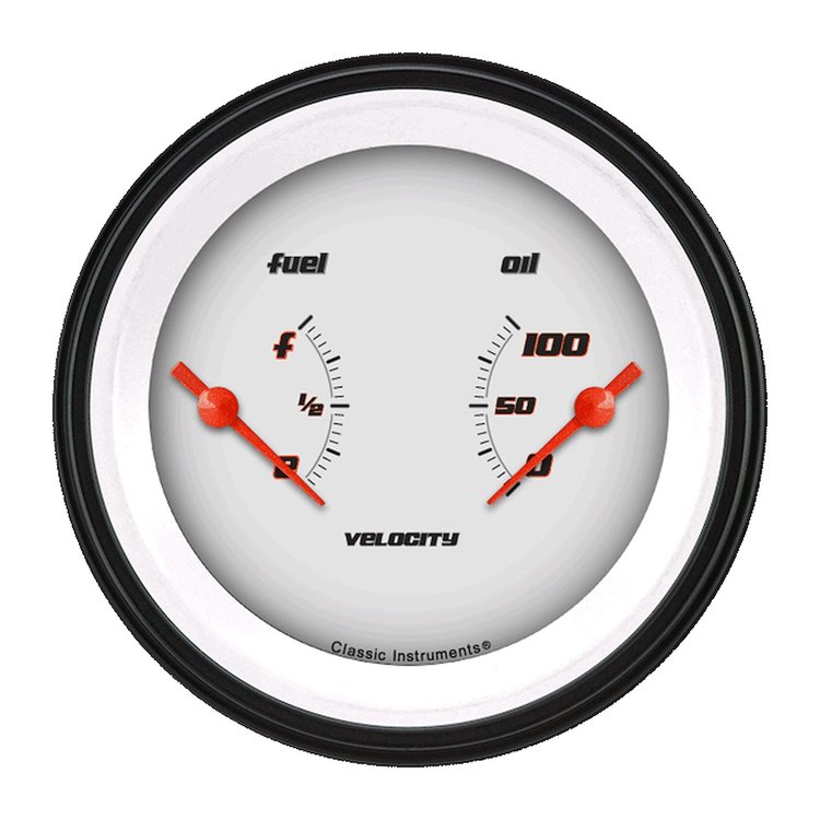 Velocity White Series Dual Gauge 3-3/8" Electrical Includes: