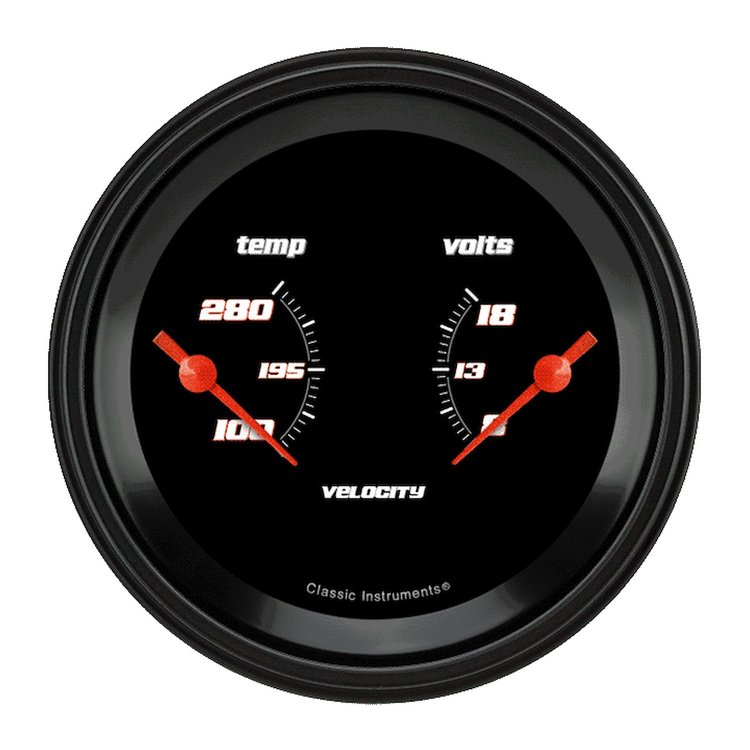 VS74BBLC Velocity Black 3in. Dual - Temp/ Volt
