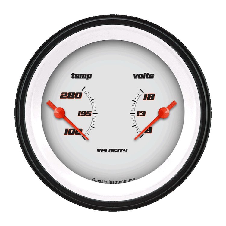 Velocity White Series Dual Gauge 3-3/8" Electrical Includes: