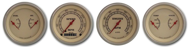 VINTAGE 3 SPEEDO/TACH/2 D