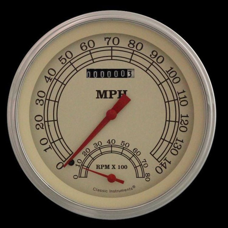 Speedtachular Speedometer/Tachometer Combo Vintage Style