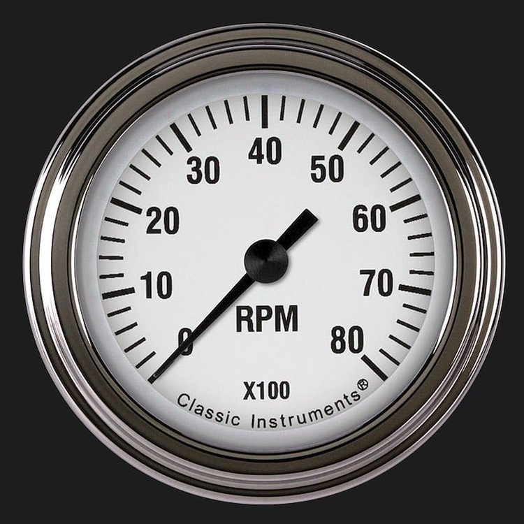 WHITE HOT 2 TACHOMETER FULL SWEEP