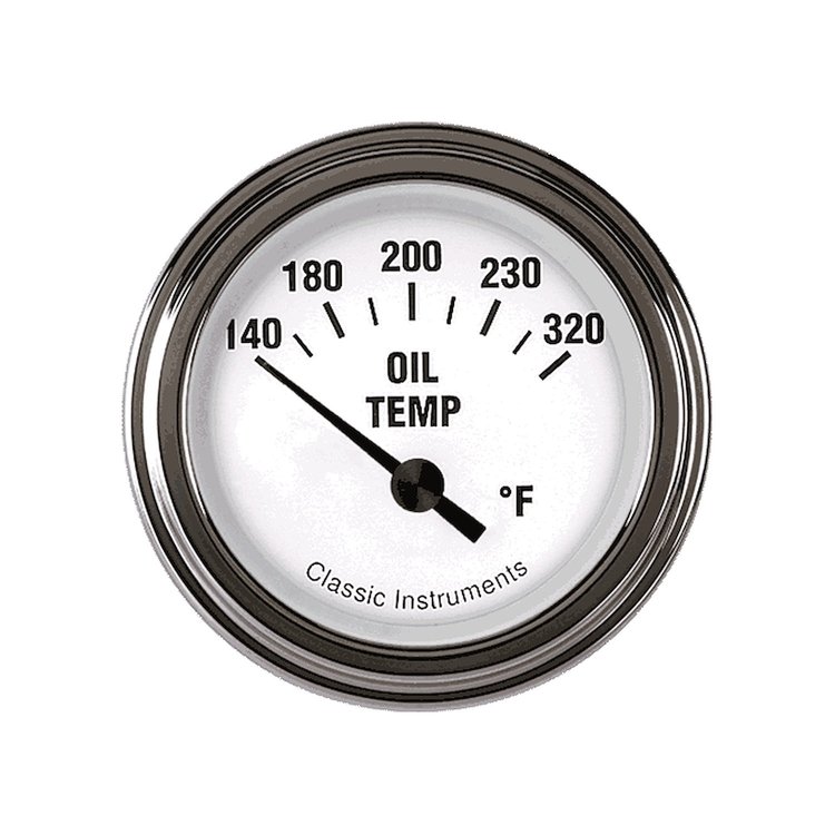 White Hot Series Oil Temperature Gauge 2-1/8" Electrical