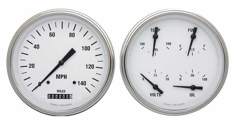 White Hot Series 2-Gauge Set 4-5/8" Electrical Speedometer (140 mph)