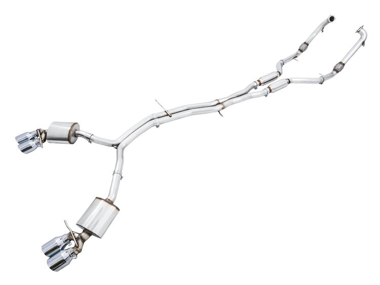 Touring Edition Exhaust for Audi B9 S4 - Chrome Silver 102mm Tips