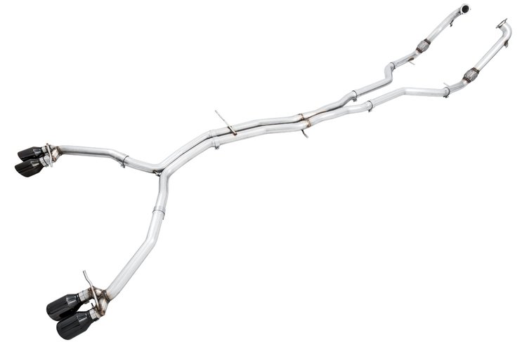 Non-Res Track Exhaust for Audi B9 S4 - Non-Resonated - Diamond Black 102mm Tips