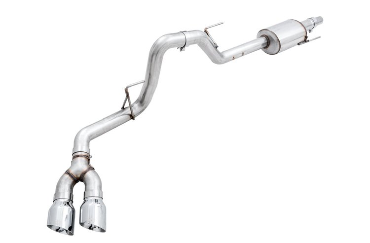 0FG Single Exit Exhaust for '15-'20 F-150 - 4.5" Chrome Silver Tips