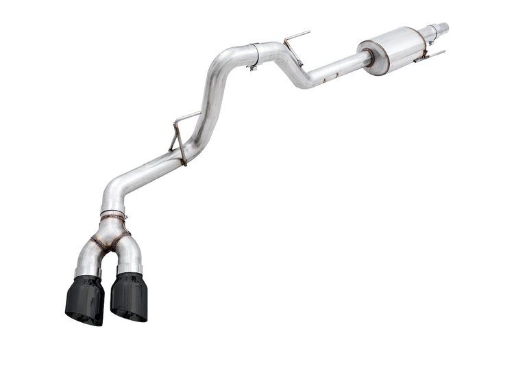 0FG Single Exit Exhaust for '15-'20 F-150 - 4.5" Diamond Black Tips