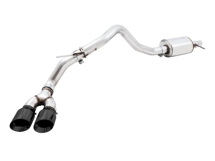 0FG Exhaust with BashGuard for Ford Ranger - Dual Diamond Black Tips