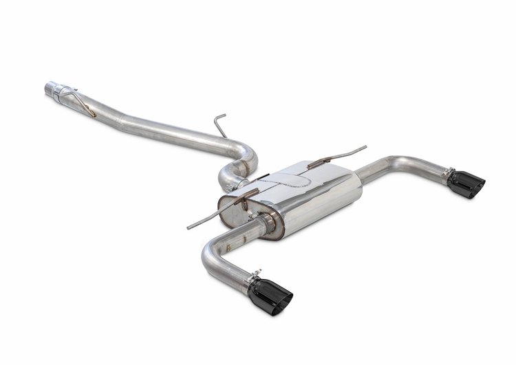 Touring Edition Exhaust for Audi 8V A3 2.0T - Dual Outlet, Diamond Black 90 mm Tips