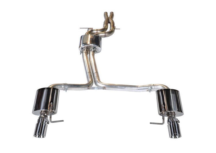 Touring Edition Exhaust for Audi C7 A7 3.0T - Dual Outlet, Chrome Silver Tips