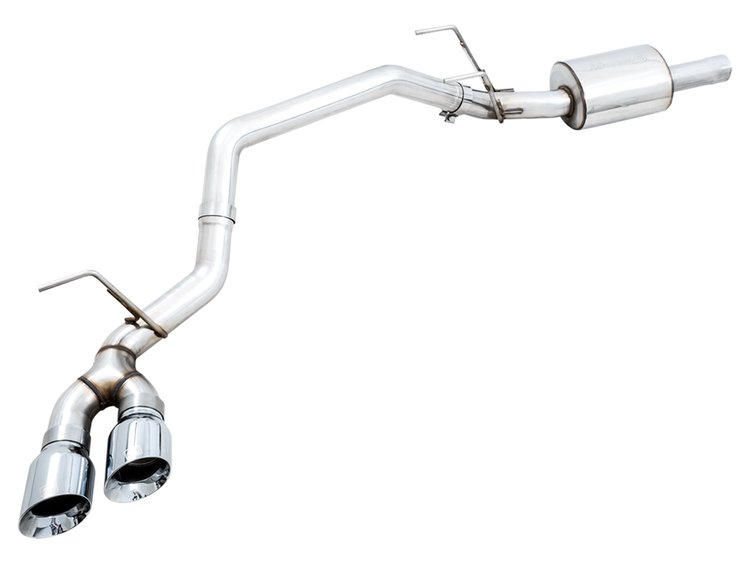 0FG Single Side Exit Cat-back Exhaust for 4th Gen RAM 1500 5.7L (without bumper cutouts) - Dual Chrome Tips