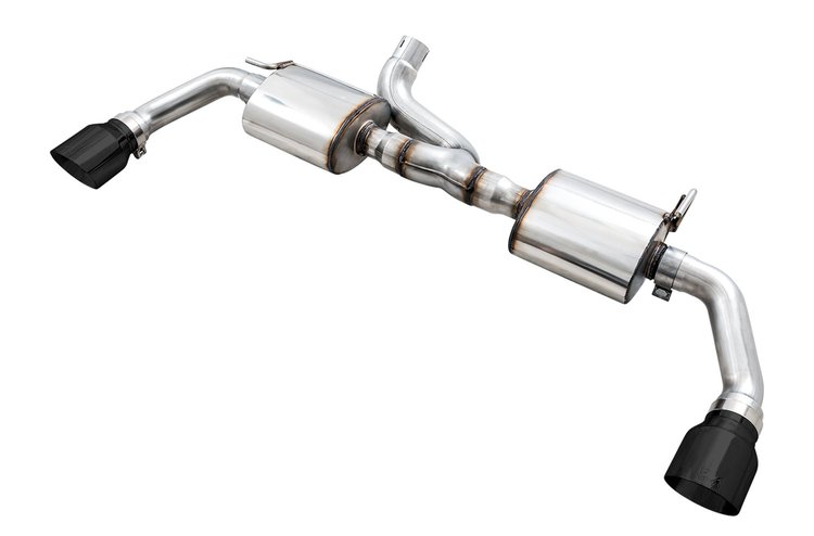 AWE Tread Edition Axleback Dual Exhaust for Jeep JK/JKU 3.6L - Diamond Black Tips