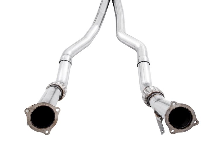 AWE Track Edition Exhaust for Audi B9 RS 5 Sportback - Resonated for Performance Catalysts - Diamond Black RS-style Tips