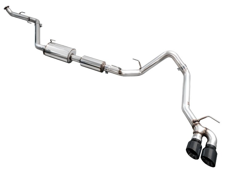 3015-33254 0FG Single Exit Cat-Back Exhaust System Fits Select 4th Gen Toyota Tacoma 2.4L [Diamond Black Tips]