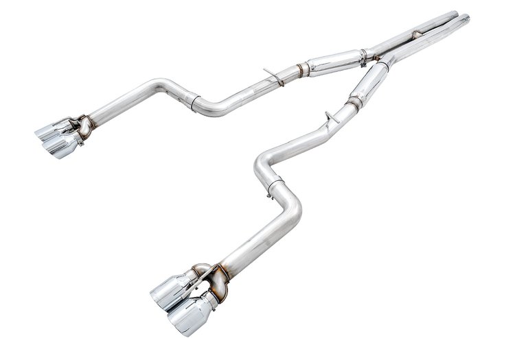 AWE Track Edition Exhaust for 17+ Challenger 5.7 - Chrome Silver Quad Tips
