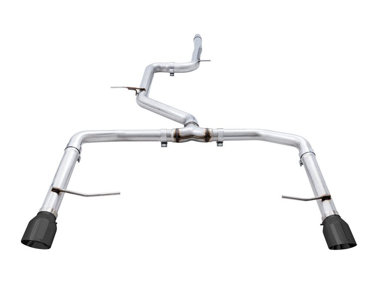 AWE Track Edition Exhaust - Non-Resonated - for MK7 Jetta GLI w/ Stock Downpipe - Diamond Black Tips