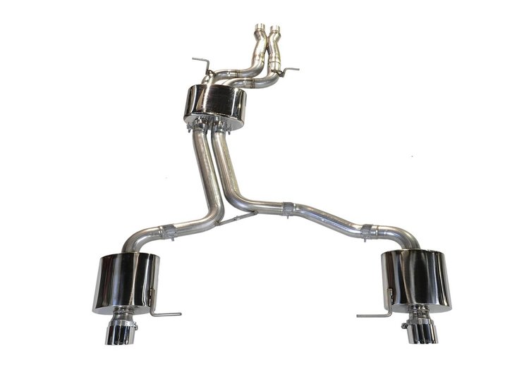 AWE Non-Resonated Exhaust System (Downpipe-Back) for 8R Q5 3.2L - Polished Silver Tips