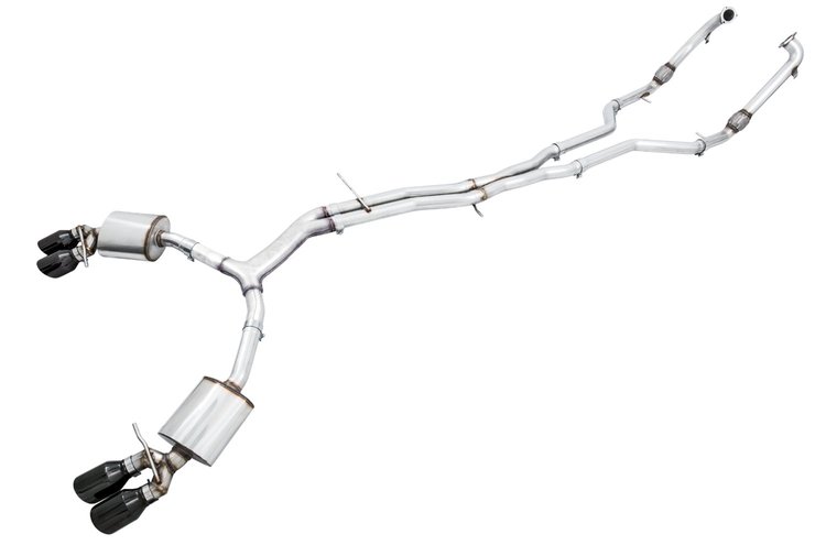 AWE Touring Edition Exhaust for Audi B9 S5 Sportback - Non-Resonated - Diamond Black 102mm Tips