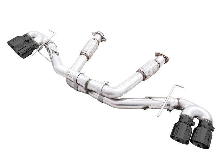 AWE Track Edition Exhaust for C8 Corvette - Diamond Black Tips