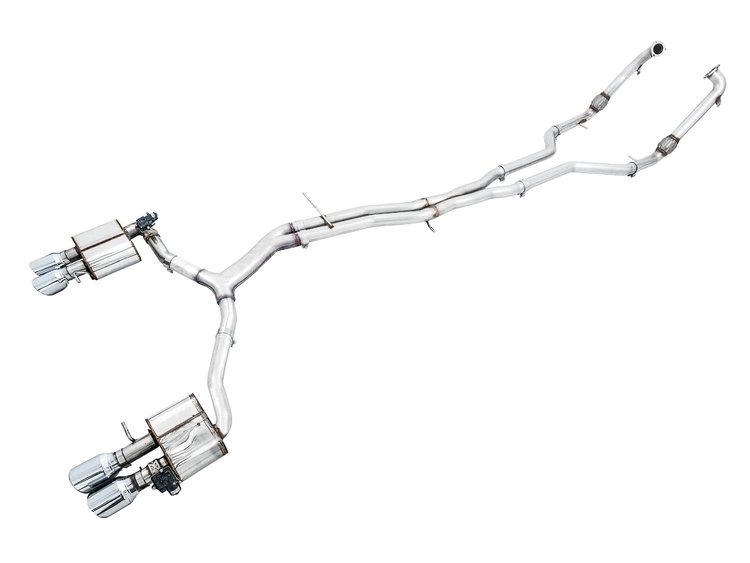 AWE SwitchPath Exhaust for Audi B9 S5 Sportback - Non-Resonated - Chrome Silver 102mm Tips