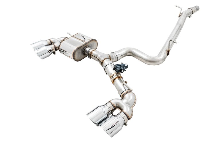AWE SwitchPath Exhaust for MK7 Golf R - Chrome Silver Tips, 102mm