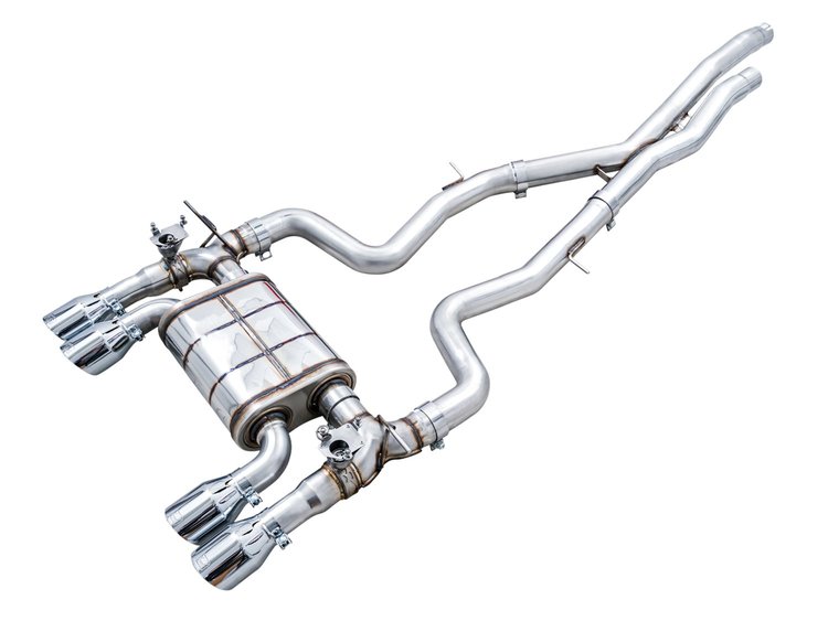 SwitchPath Cat-back Exhaust BMW F8X M3/M4 - Chrome Silver Tips