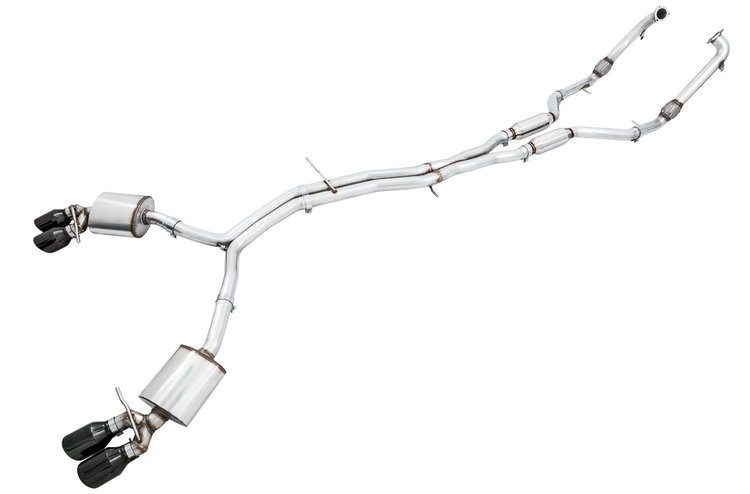 AWE SwitchPath Exhaust for Audi B9 S4 - Non-Resonated - Diamond Black 102mm Tips